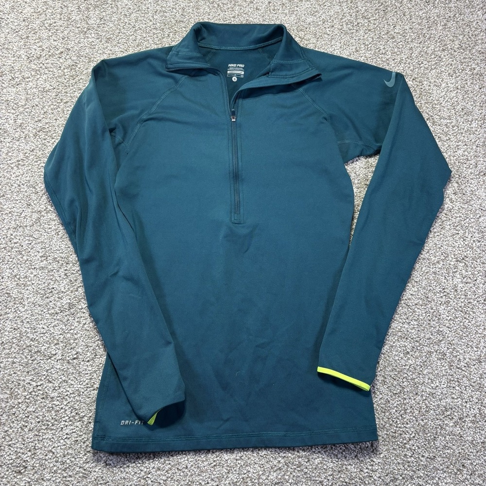 Nike Pro Pullover Womens Small Blue 1/4 Zip Long Sleeve Dri-FIT Training Shirt